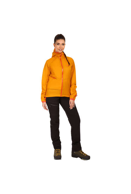 Fotogalerie Women's Ultralight Waterproof Hardshell Jacket CYCLONE mango/brick