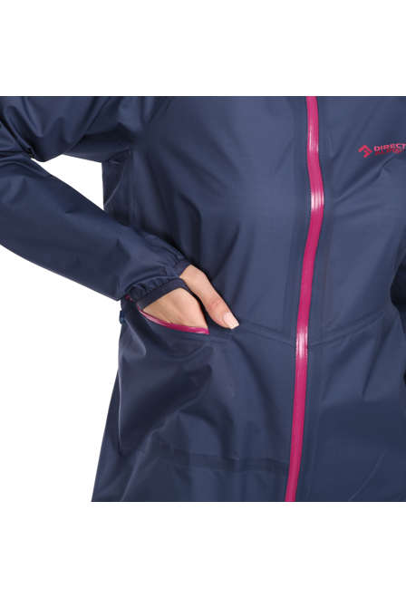 Fotogalerie Women's Ultralight Waterproof Hardshell Jacket CYCLONE navy/orchid