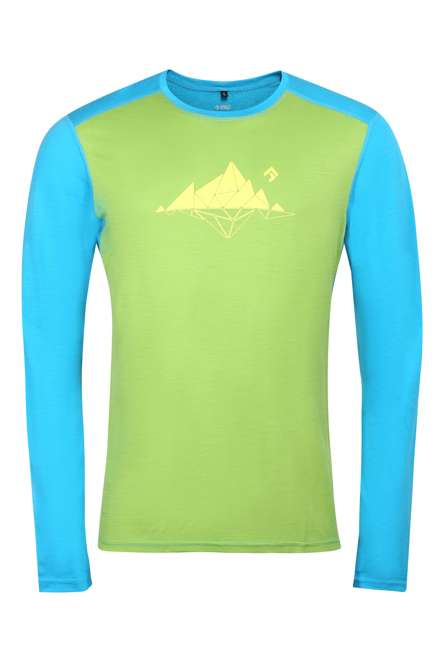 Fotogalerie Men's Merino T-Shirt FURRY LONG green/ocean (Glacial lake)