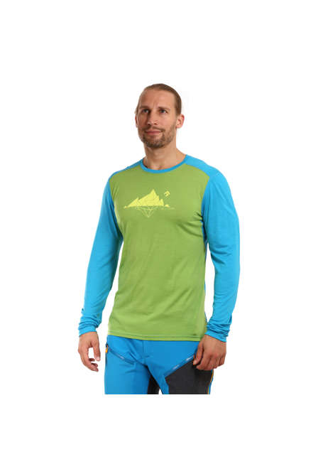 Fotogalerie Men's Merino T-Shirt FURRY LONG green/ocean (Glacial lake)