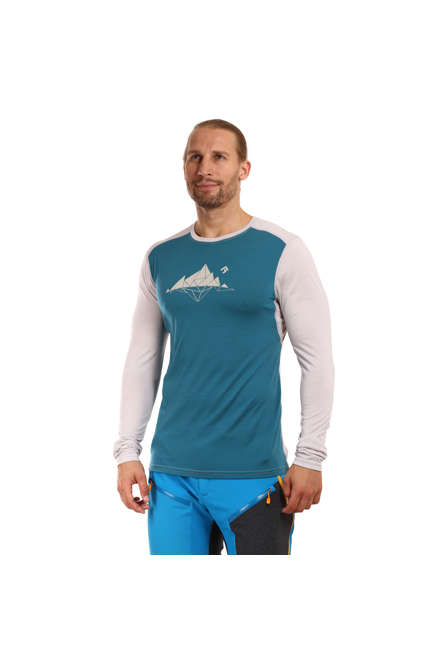 Fotogalerie Men's Merino T-Shirt FURRY LONG emerald/grey (Glacial lake)