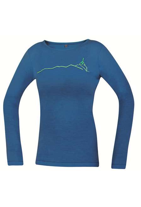 Fotogalerie Women's Merino Shirt FURRY LONG LADY petrol (Spine)