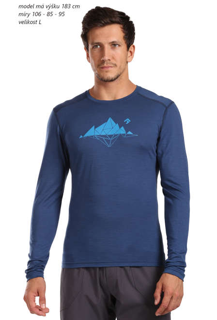 Fotogalerie Men's Merino T-Shirt FURRY LONG navy (Glacial lake)