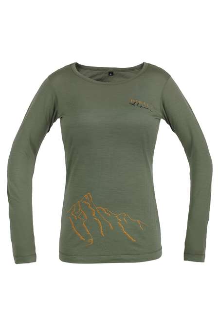 Fotogalerie Women's Merino Shirt FURRY LONG LADY khaki (Hillside)