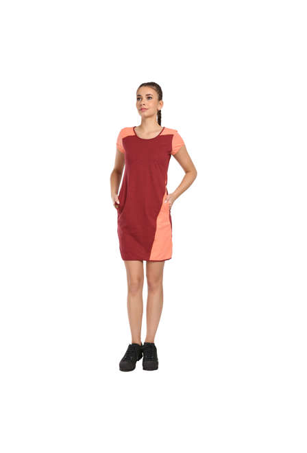 Fotogalerie Women's cotton dress FLOWY LADY palisander/coral